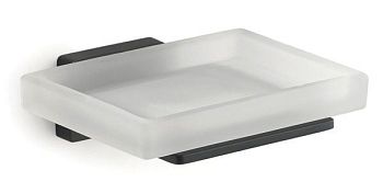 Gedy Atena, настенная стеклянная мыльница, цвет черный матовый