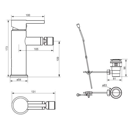 360240300 Scandinavian Pure Смеситель для биде, черный, артикул 360240300
