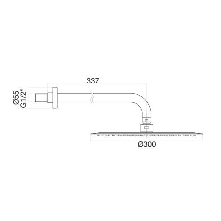 Верхний душ ультратонкий с кронштейном Fiore 30CR8631, хром, артикул 30CR8631