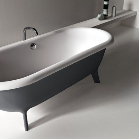 Agape Ottocento Ванна отдельностоящая 178х79х59.5 см, слив-перелив хром, цвет: темно-серый