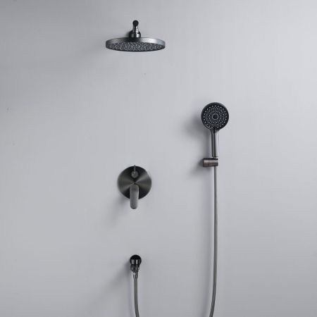 Душевая система встраиваемая Shevanik S4335T, оружейная сталь