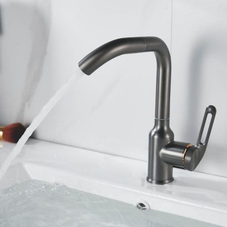 Смеситель для раковины Raffine F201T, оружейная сталь, артикул F201T