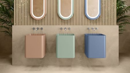 Zenon Aris, подвесная раковина квадратной формы, 42х42хh50 см, цвет белый матовый, артикул 4000.000.000.000.39673