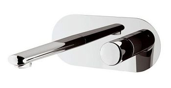 Daniel Fusion, встраиваемый в стену однорычажный смеситель для раковины на панели (излив 16,4 см), без донного клапана, цвет хром