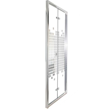 Душевая дверь Cerutti SPA Bella D91 90х195 профиль Хром стекло зеркальный рисунок