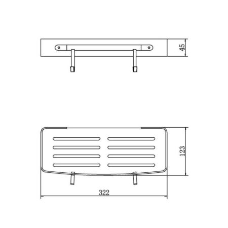 Полка металлическая с крючками FASHUN A7336-7, черный, артикул A7336-7