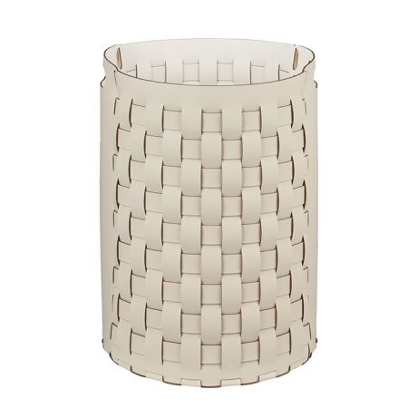 ADJ Круглая корзина для белья Bottega, D40xH57 см., цвет: панна котта/белый, артикул 1057.16/10