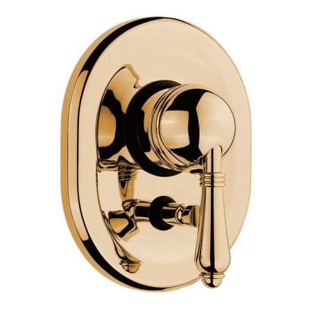 Nicolazzi El Capitan Внешняя часть встраиваемого смесителя для душа с переключением, 2 источника, цвет: золото 24к, артикул 3460GO75