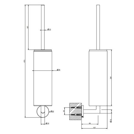 Gessi Tondo Ершик настенный белый, цвет: Black XL