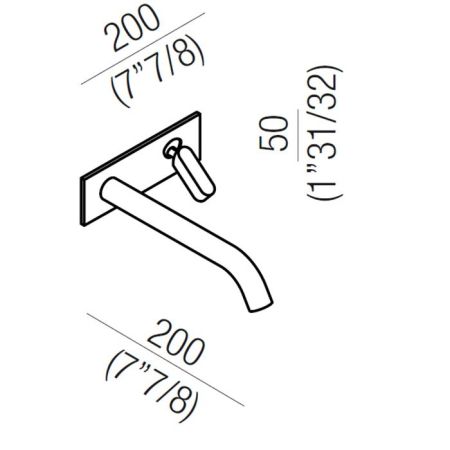 Agape Square Смеситель для раковины встроенный, однорычажный, излив: 20см, цвет: сатин, артикул ARUB1082TSP