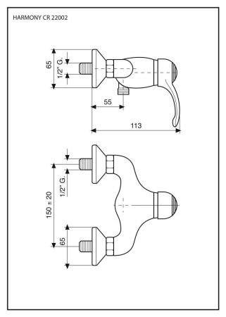Смеситель Harmony для душа, цвет бронза