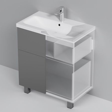 M90FSX07522GM32 GEM, База под раковину, напольная, 75 см, 2 ящика push-to-open, графит матовый, артикул M90FSX07522GM32