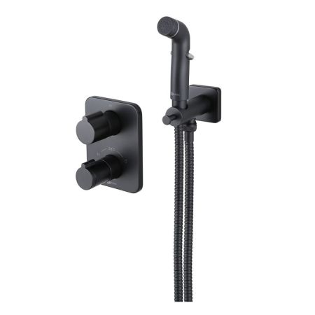 Смеситель Lemark Bronx с гигиеническим душем термостатический встраиваемый (LM3740BL), артикул LM3740BL