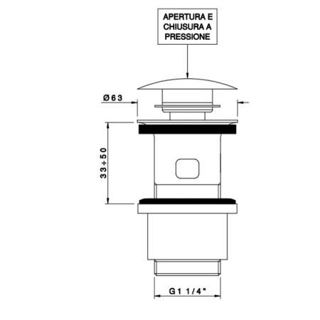 Nicolazzi Scarichi Сливной донный клапан 1”1/4 “clic-clac, с переливом, цвет бронза, артикул 5558BZ