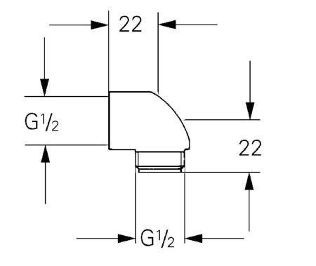 Отвод 1/2 GROHE (45304000) Отвод 1/2 GROHE (45304000)