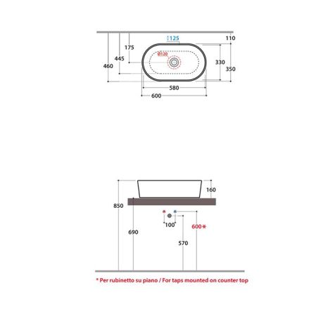 Globo Le Pietre Раковина накладная овальная 60х35х16 см, цвет втравертино