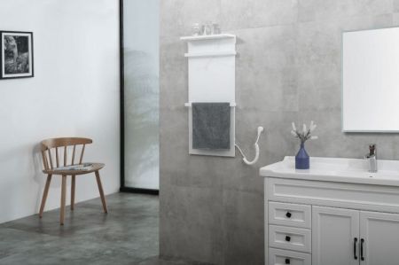 Электрический полотенцесушитель Black&White Universe 400x899 N-388WM с полкой Белый, артикул 388WM