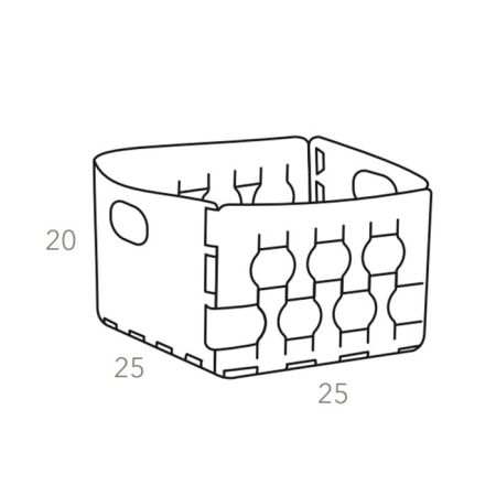 ADJ Корзинка Dubai, 25x25xH20 см., цвет: белый/панна котта, артикул 2044.10/16