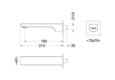 Излив для ванны 192 мм AQUATEK, матовый черный AQ1441MB ЛИРА, артикул AQ1441MB