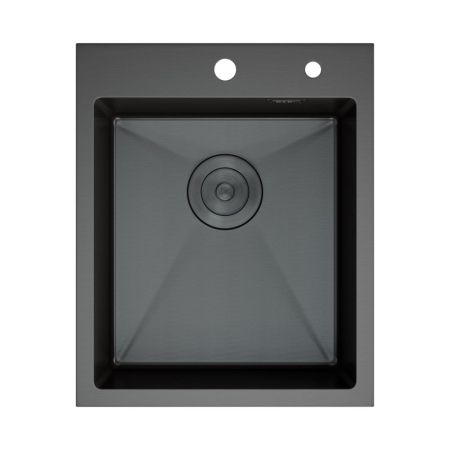 Кухонная мойка D&K нержавеющая сталь графит (DKS415006), артикул DKS415006