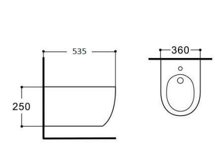 Биде подвесное Aquatek ЕВРОПА New AQ1006-00 535*360*250, цвет белый, артикул AQ1006-00