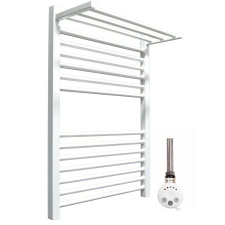 Электрический полотенцесушитель Ника Modern ЛМ 3 80x50 масляный с полкой Белый матовый 16 перекладин