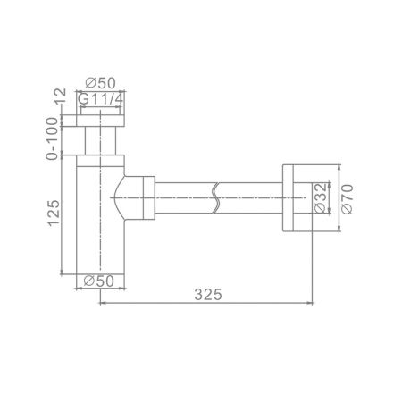 Сифон для раковины Raglo R600.20.33, матовая медь