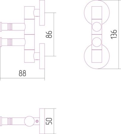 Полотенцедержатель, Сунержа, ВЕЕР, двойной, поворотный, ширина, мм-88, глубина, мм-50, высота, мм-136, тип установки-настенный, материал-нержавеющая сталь, цвет-золото