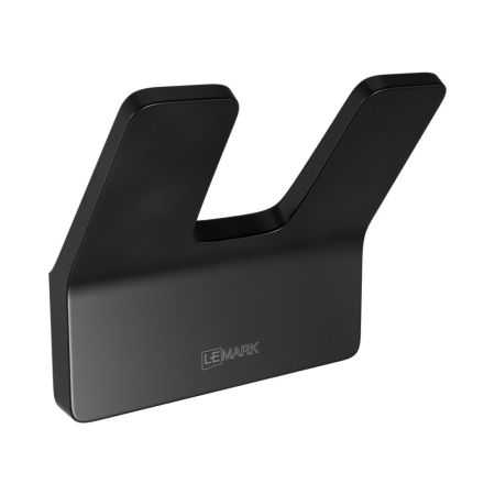Крючок двойной Lemark SMOOTH LINE для полотенец и халатов, чёрный матовый (9712005), артикул 9712005