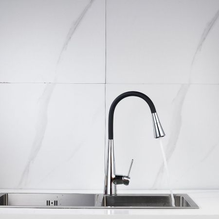 Смеситель для кухни с гибким изливом и режимом "душ" Rose R213, хром