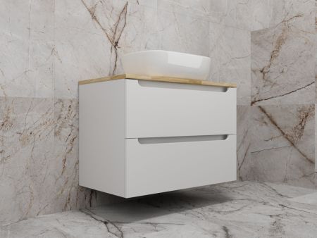 Тумба подвесная "Бали 80" 2 ящика со столешницей БЕЛЫЙ СОФТ, артикул ЛС-00002339