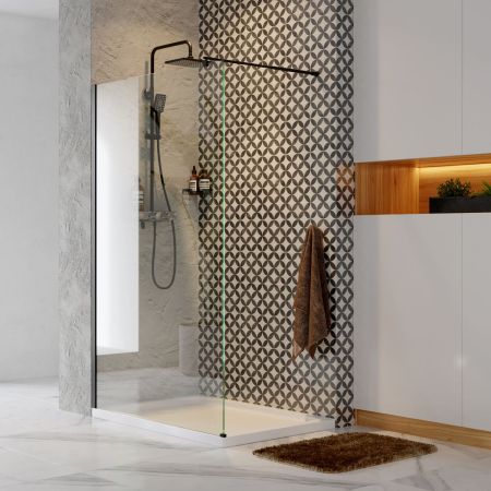 Abens 20W39 Душевая перегородка, черный профиль и фиксатор