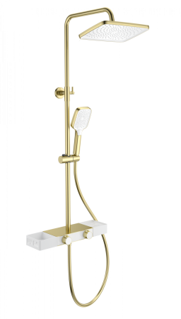 Душевая система WONZON & WOGHAND Shelf, Брашированное золото (WW-B3552-BG), артикул WW-B3552-BG