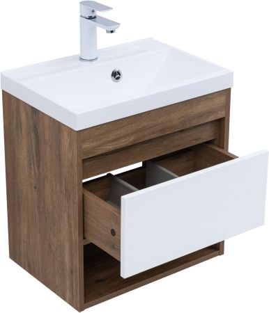 Тумба под раковину Aquanet Тренд 50 дуб рустикальный/белый сатин, артикул 00345116
