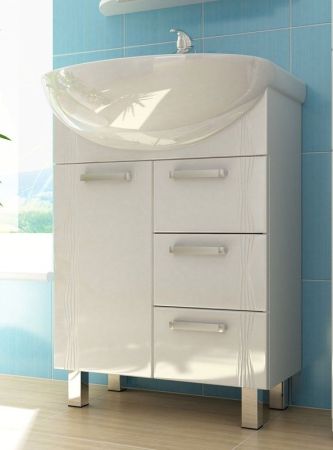 Тумба под раковину Vigo Atlantic 60 3 ящика Белая, артикул Atlantic-3-600(Уют)