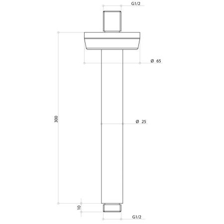 Bongio Time 2020 Потолочный держатель верхнего душа из нержавеющей стали, артикул 70804AS00