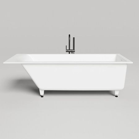 Salini CASCATA KIT Встраиваемая ванна с прямоугольной чашей 1800х800х600мм, ножки, донный клапан "Up&Down", сифон S-Sense, белый глянцевый, артикул 104513G