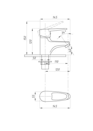 Смеситель для раковины ПСМ-ПРОФСАН PSM-740-084 ЕВРО тип См-УмОЦБА, артикул PSM-740-084