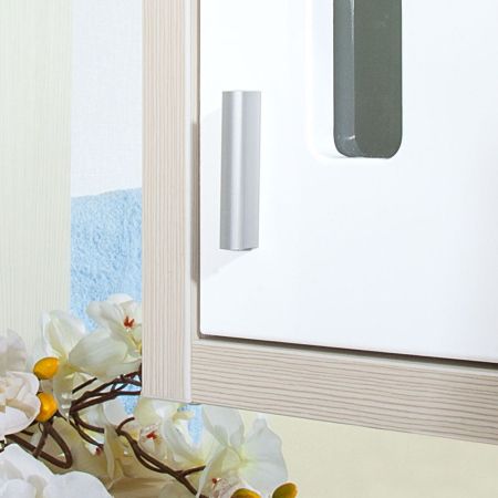 Зеркало со шкафом Бриклаер БАЛИ 90 см правое, светлая лиственница/белый, артикул 4627125412042