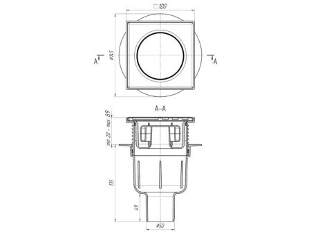 Душевой трап Bronze de Luxe 21980-57, бронза, артикул 21980-57