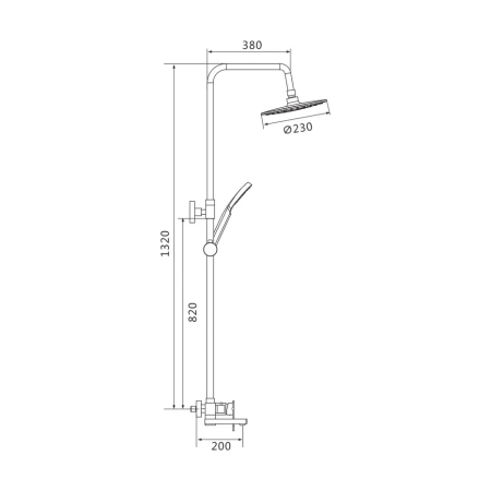 Душевая система Shevanik S8736H, черный