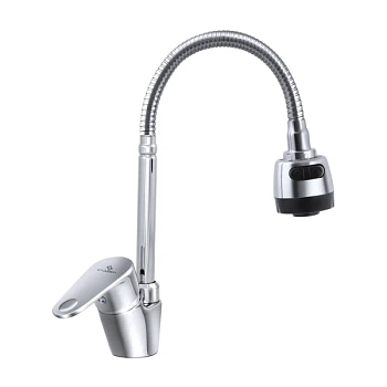 Смеситель для кухни с гибким изливом и режимом "душ" Славен СЛ-ОД-Л25, хром