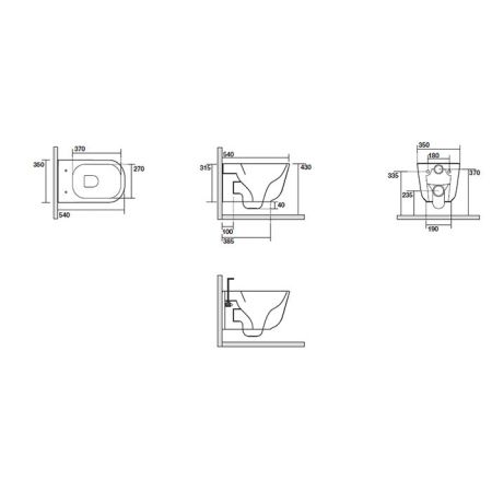 Kerasan Tribeca Унитаз подвесной 55см БЕЗОБОДКОВЫЙ, c креплением WB9N, цвет: белый матовый, артикул 511430