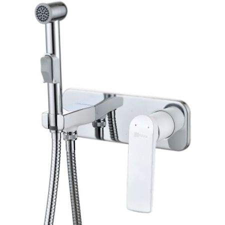 Гигиенический душ со смесителем Lemark Allegro LM5919CW Хром Белый, артикул LM5919CW