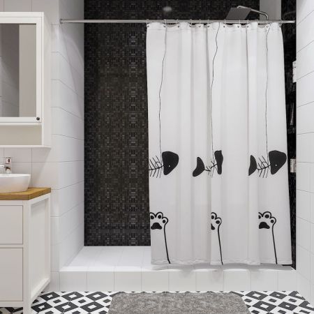 Шторка для ванной комнаты лапка, Happy Cats, артикул FOR-HC095