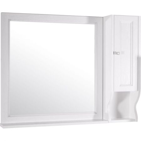 Зеркало ASB-Woodline Гранда 80 Белое c серебряной патиной, артикул 11481