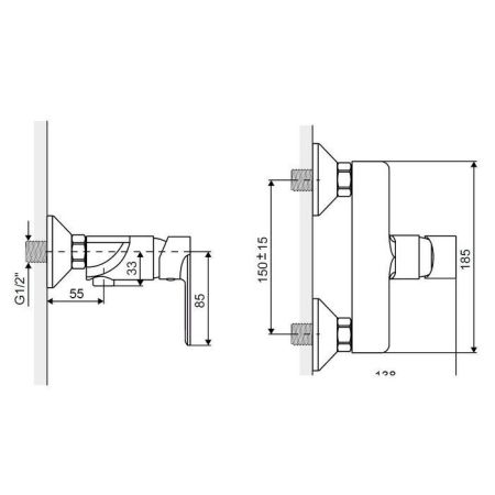 Смеситель для душа EXCELLENT Glad ARAC.1108CR (хром)