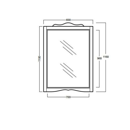 SIMAS Arcade Зеркало 83х116см, цвет noce, артикул ARS2 noce