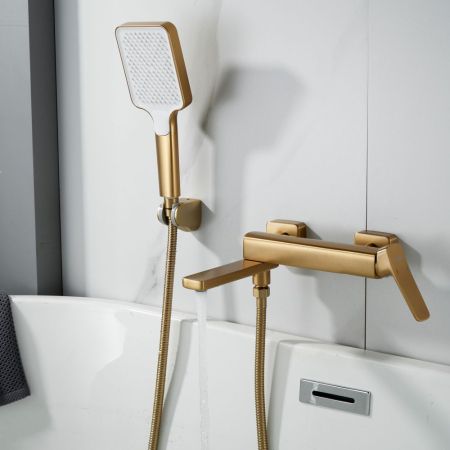 Смеситель для ванны Shevanik S9952G, золотой сатин
