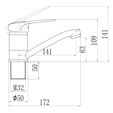 Смеситель для кухни Savol S-T4504, хром, артикул S-T4504